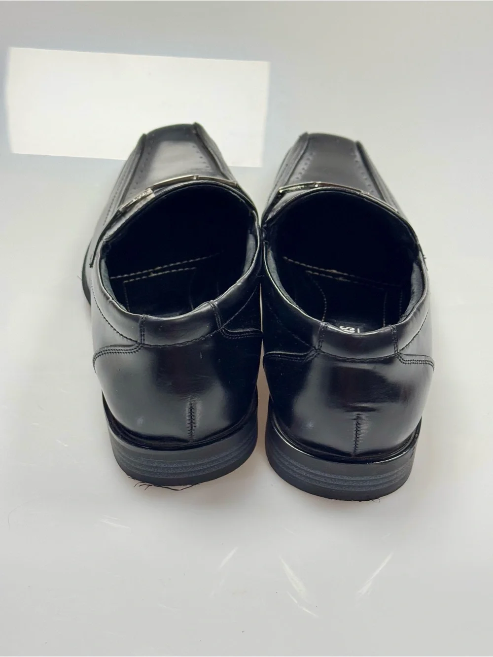 Stacy Adams Cade Men’s 7.5M Black Leather Metal Bit Slip-On Loafers